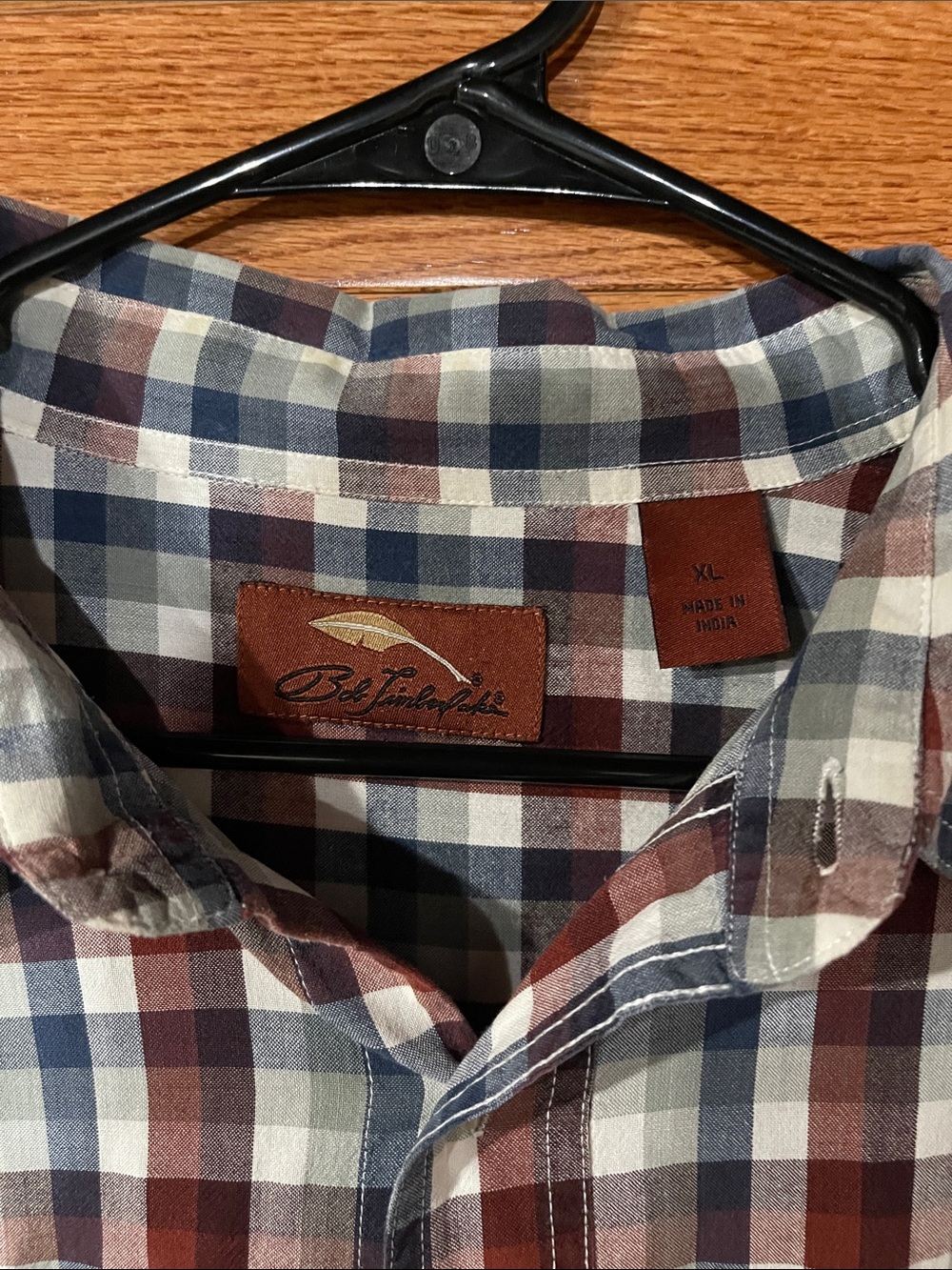 Bob Timberlake Men's XL Plaid Button-Up Shirt - Red/white/blue